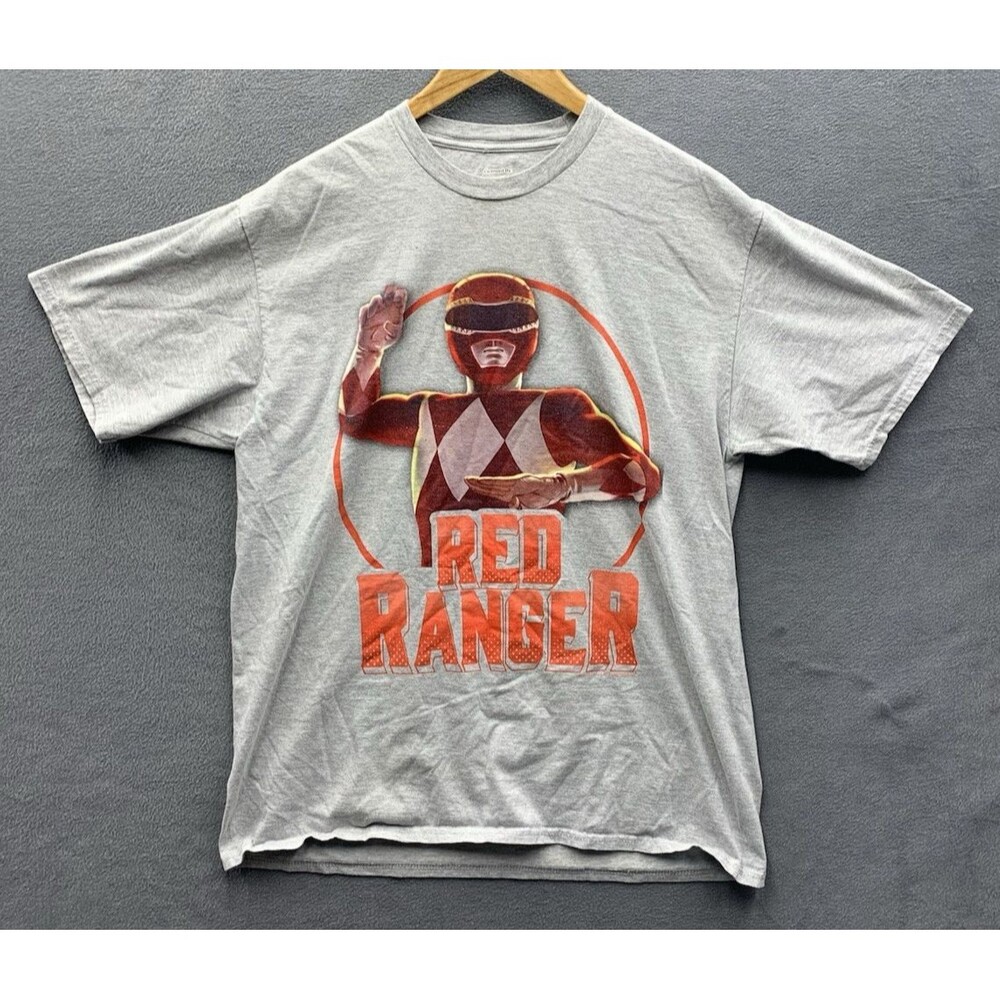 Hasbro RED RANGE Graphic Tee T-Shirt  Crew Neck Short Sleeves Gray Size Large